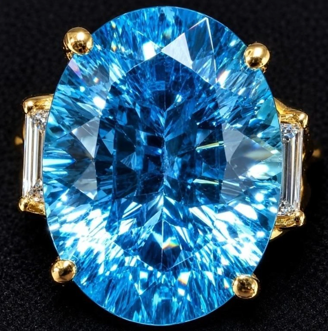 $4600, 10k(4.7g), blue topaz (8.6ct), lab diamond