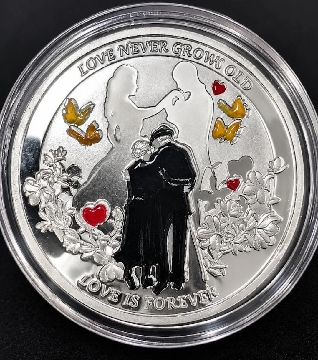 ., fine silver(10g), mint condition color coin, r