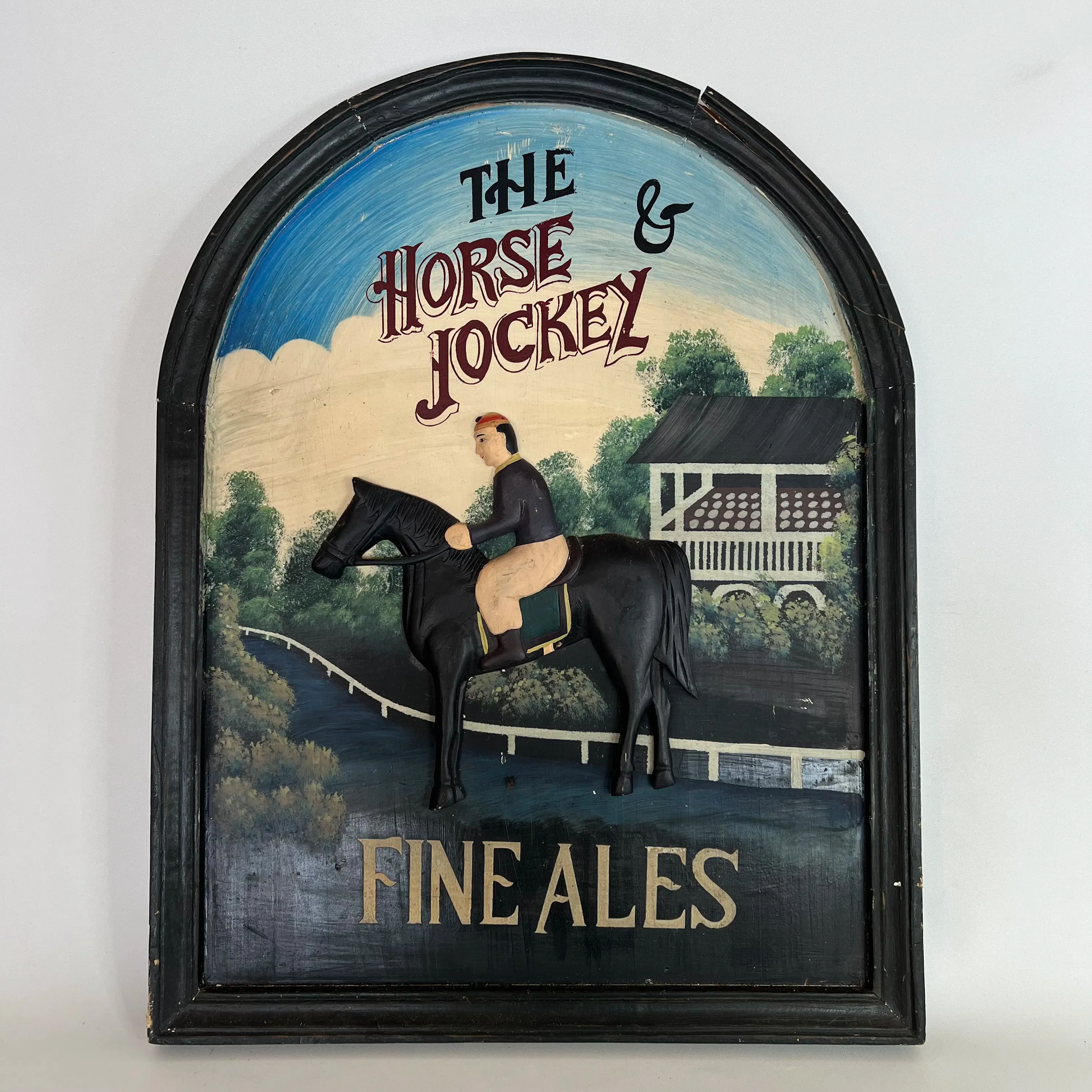 Tréskylt / Pubskylt (The Horse & Jockey – Fine Ales) – 1900-tal