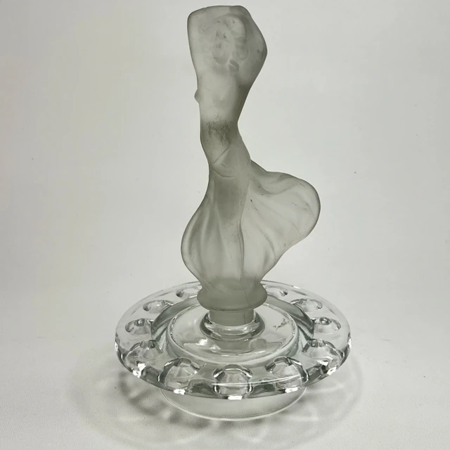 Art Deco, Elegant skulptur / parfympropp i frostat och klart glas