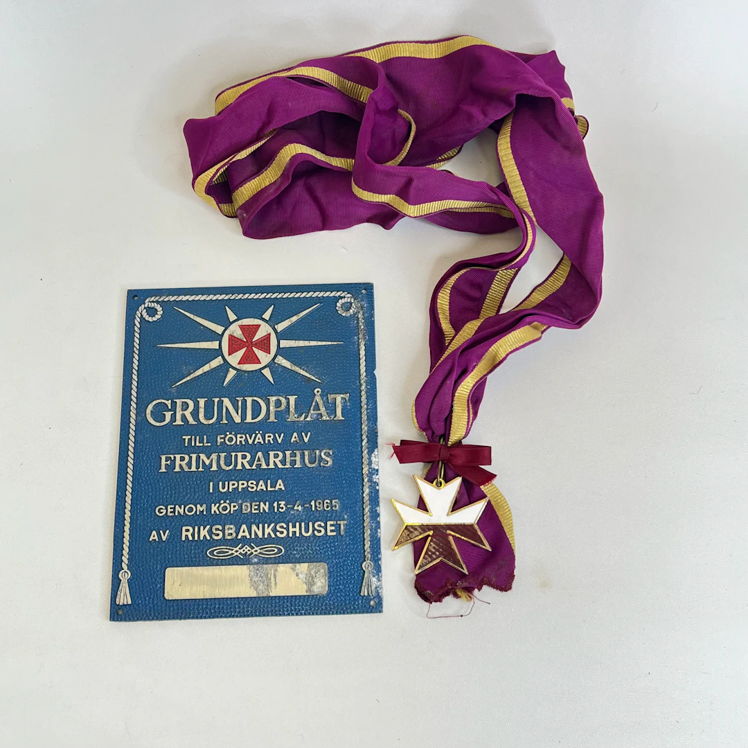 Minnesplåt / Grundplåt samt frimurarorden: Inköp av Frimurarhuset