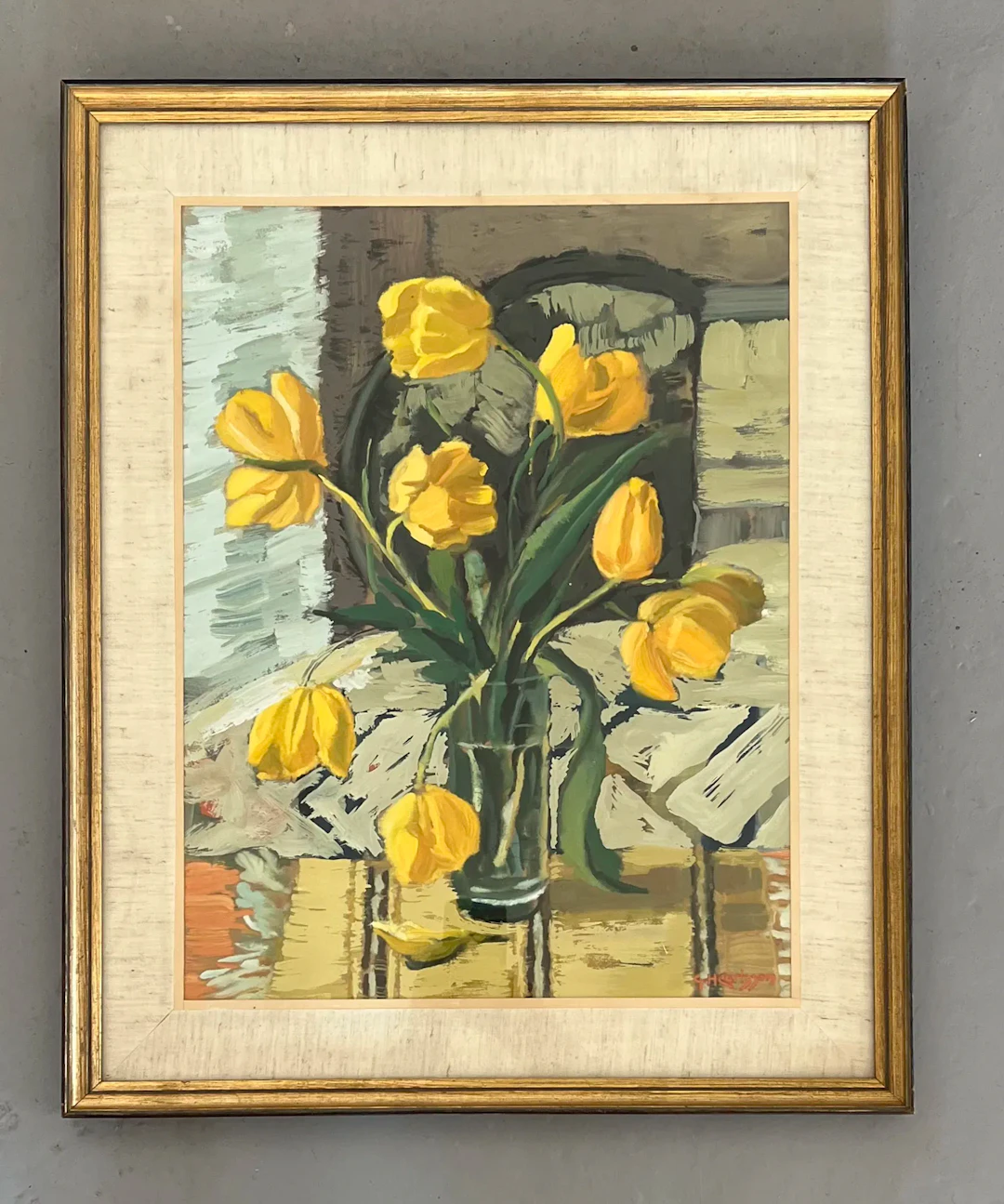 Gouache: "Tulpaner" – Gustaf Herbert Carlsson (1912–1991)