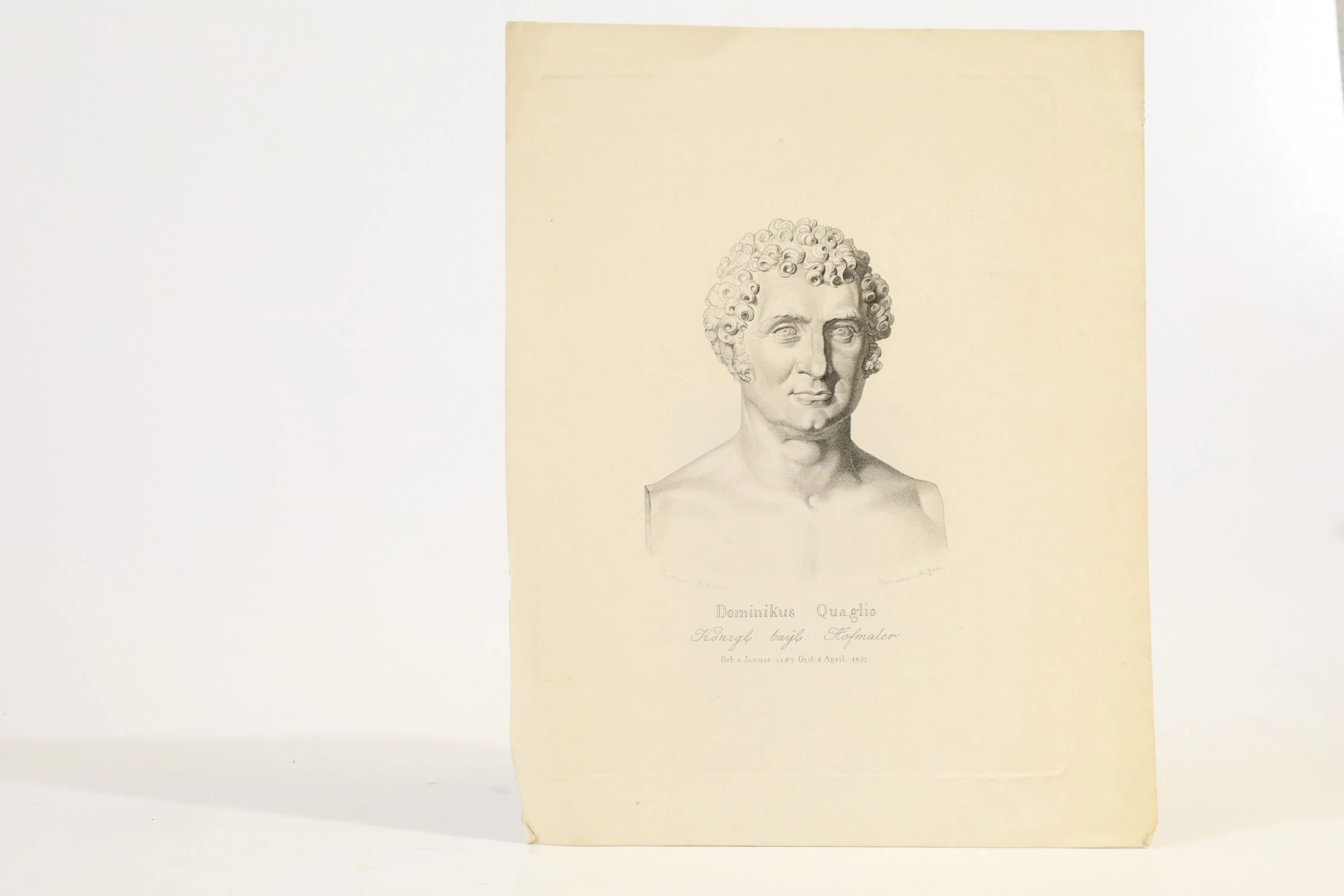 TYSKLAND, MÜNCHEN. DOMINIKUS QUAGLIO (1787–1837), PORTRÄTT. LITOGRAFI