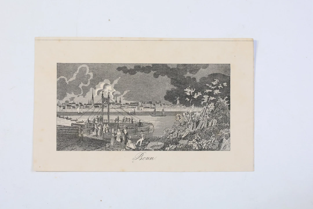 TYSKLAND, BONN VID RHEN, TOPOGRAFISKT STICK, 1800-TALETS FÖRSTA HÄLFT