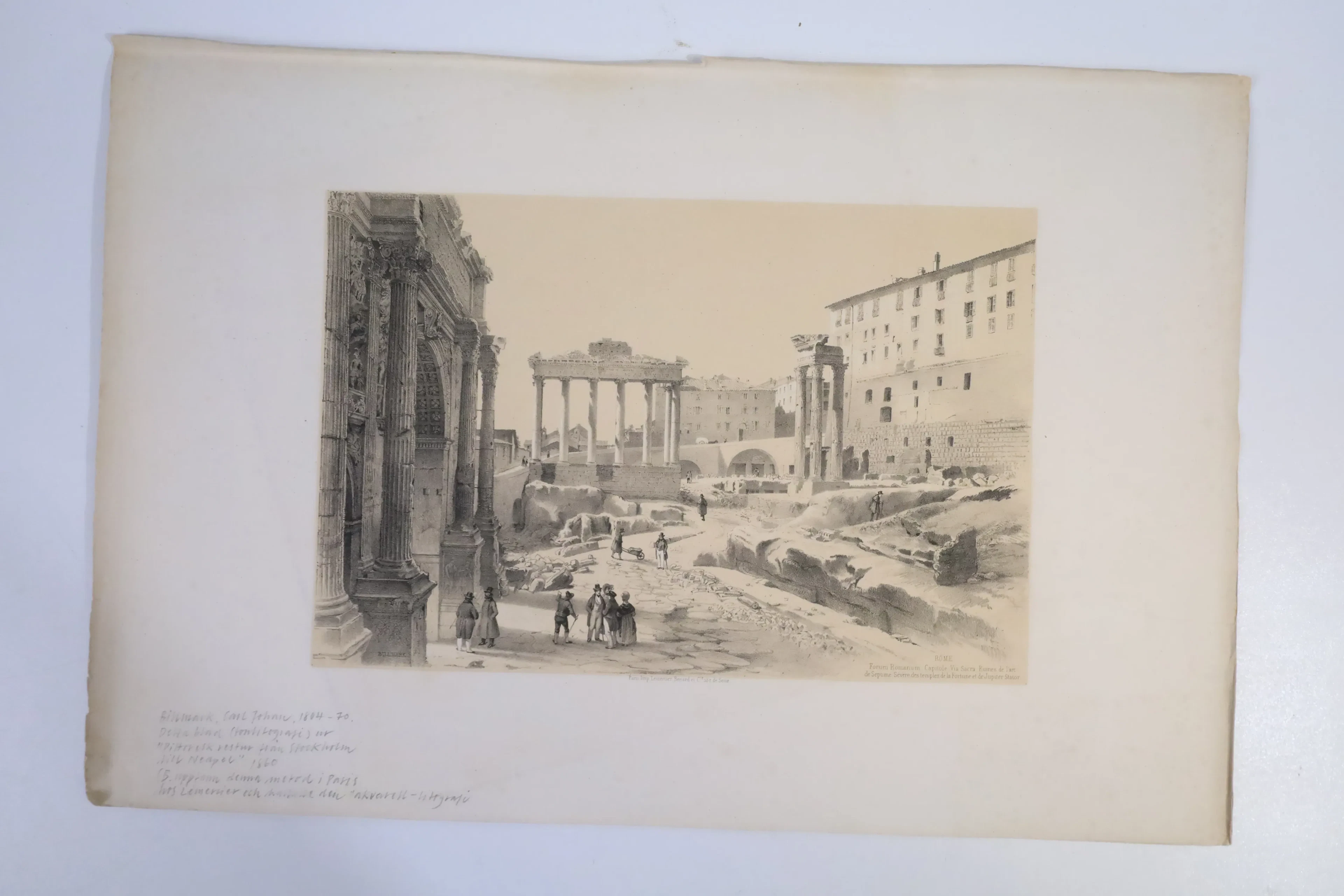 CARL JOHAN BILLMARK (1804–1870), tonlitografi, Forum Romanum, ur "Pittoresk