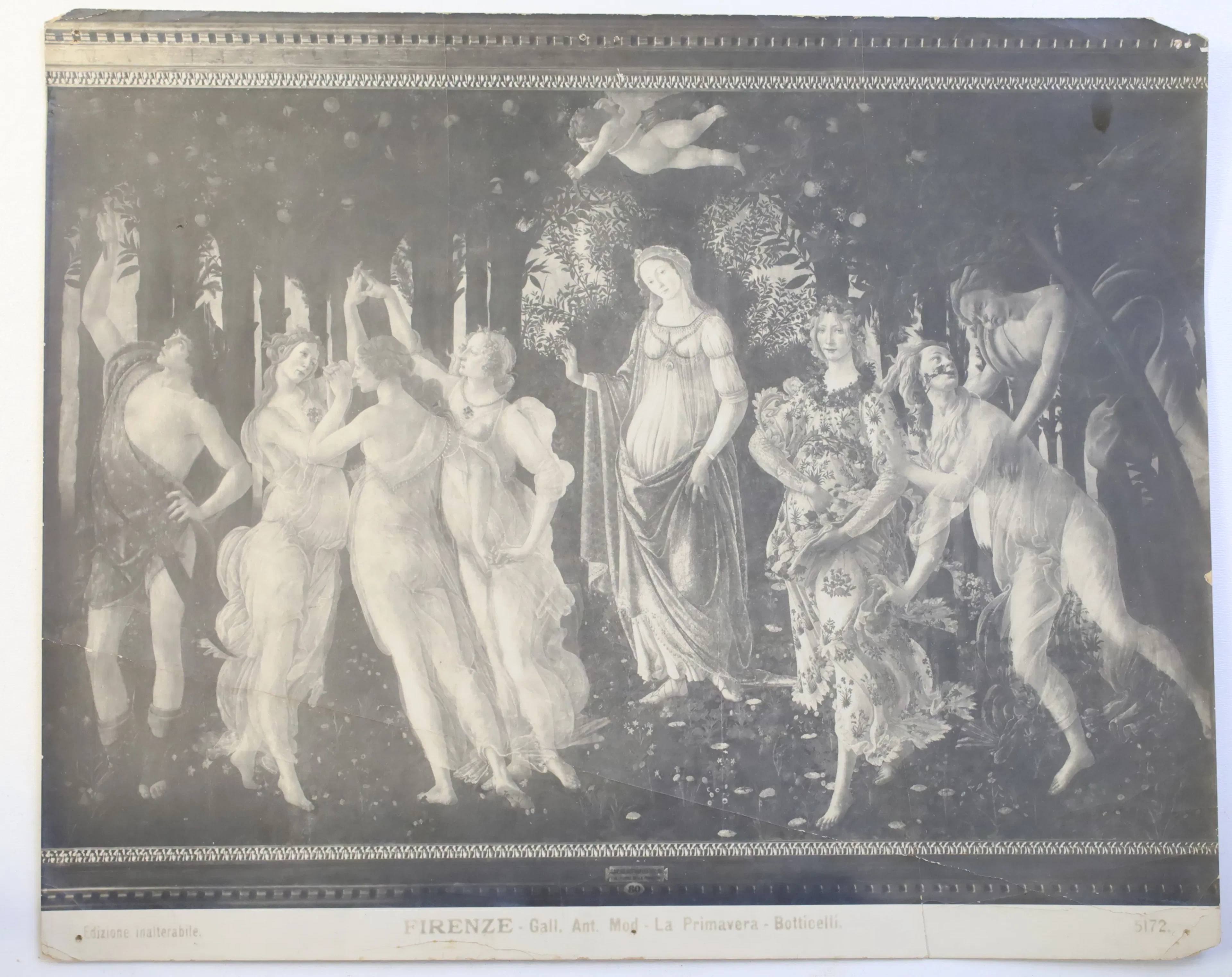 ITALIEN, FLORENS, SANDRO BOTTICELLI ”LA PRIMAVERA”, ÄLDRE FOTOGRAFISK