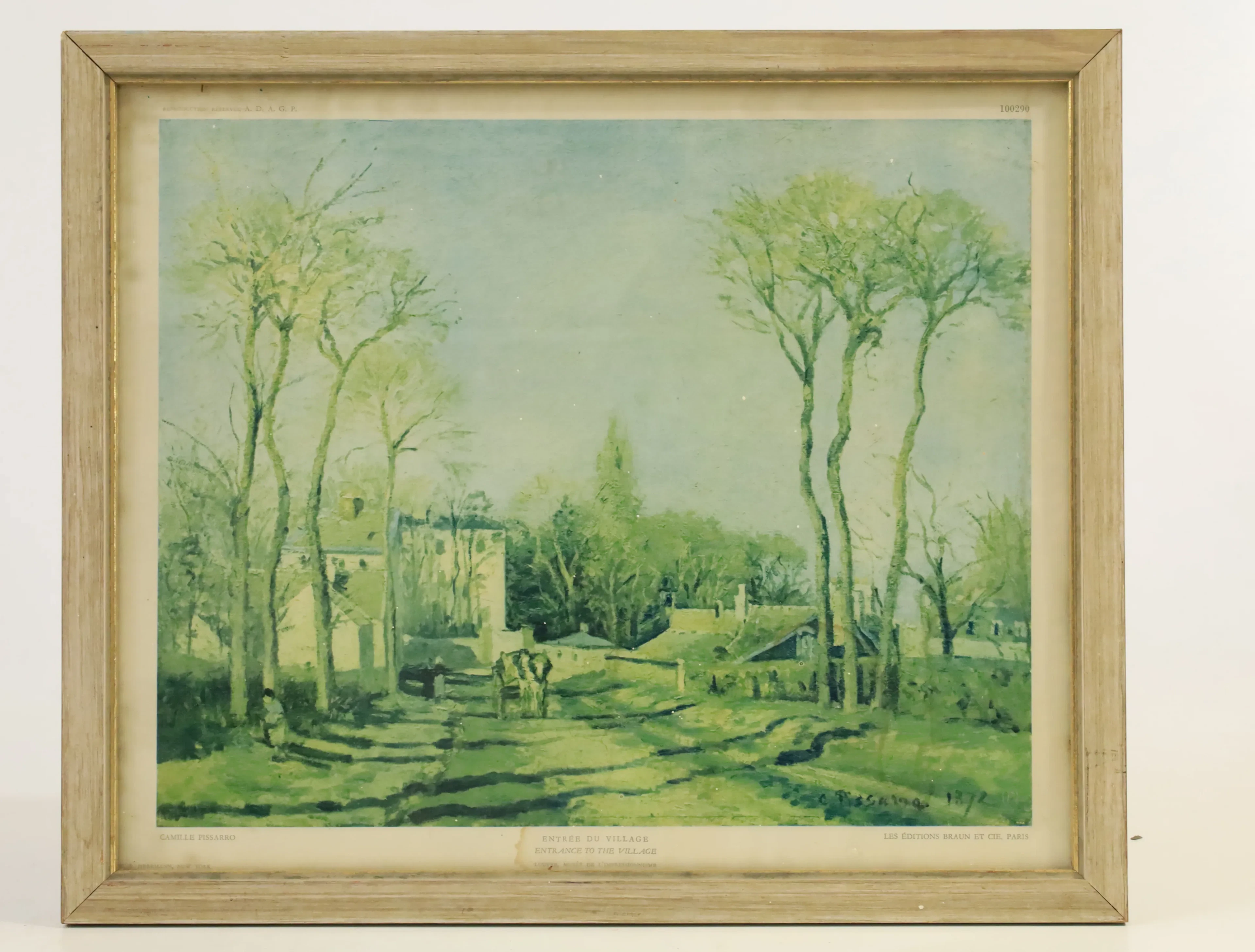 FRANKRIKE – Camille Pissarro efter, "Entrée du Village", reproduktion