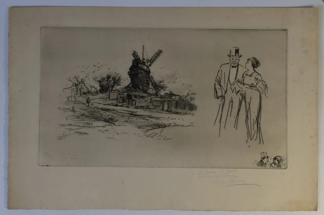 FRANKRIKE – CHARLES ROUSSEL, KVARNLANDSKAP OCH FIGURSTUDIER, ETSNING