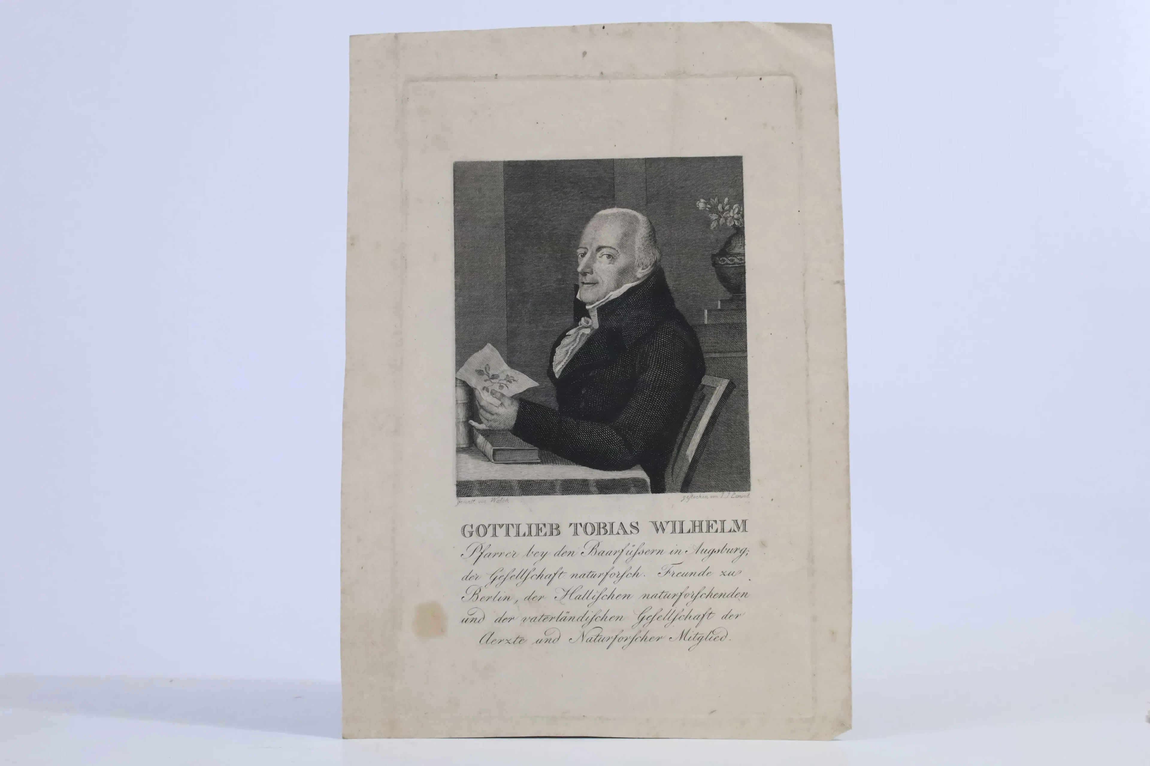 KOPPARSTICK. TYSKLAND, Augsburg, porträtt av Gottlieb Tobias Wilhelm