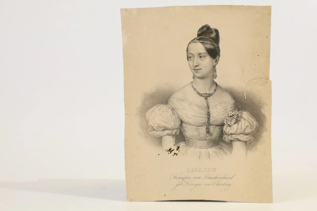 GREKLAND. AMALIA AV OLDENBURG (1818–1875), DROTTNING AV GREKLAND.