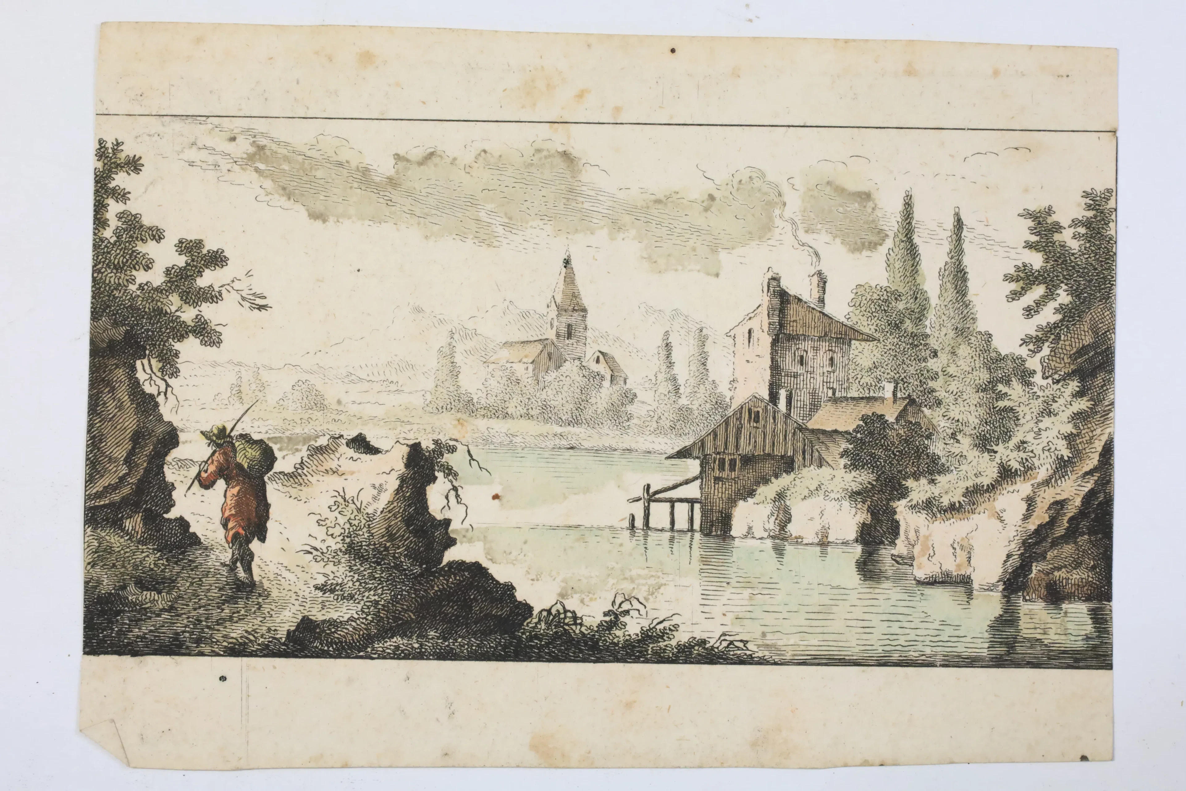 TYSKLAND, AUGSBURG, GEORG LEOPOLD HERTEL, HANDKOLORERAD ETSNING, 1700-TALETS