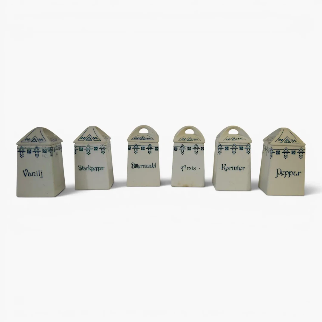 Kryddburkar, 6 st – Gustavsberg – flintgods
