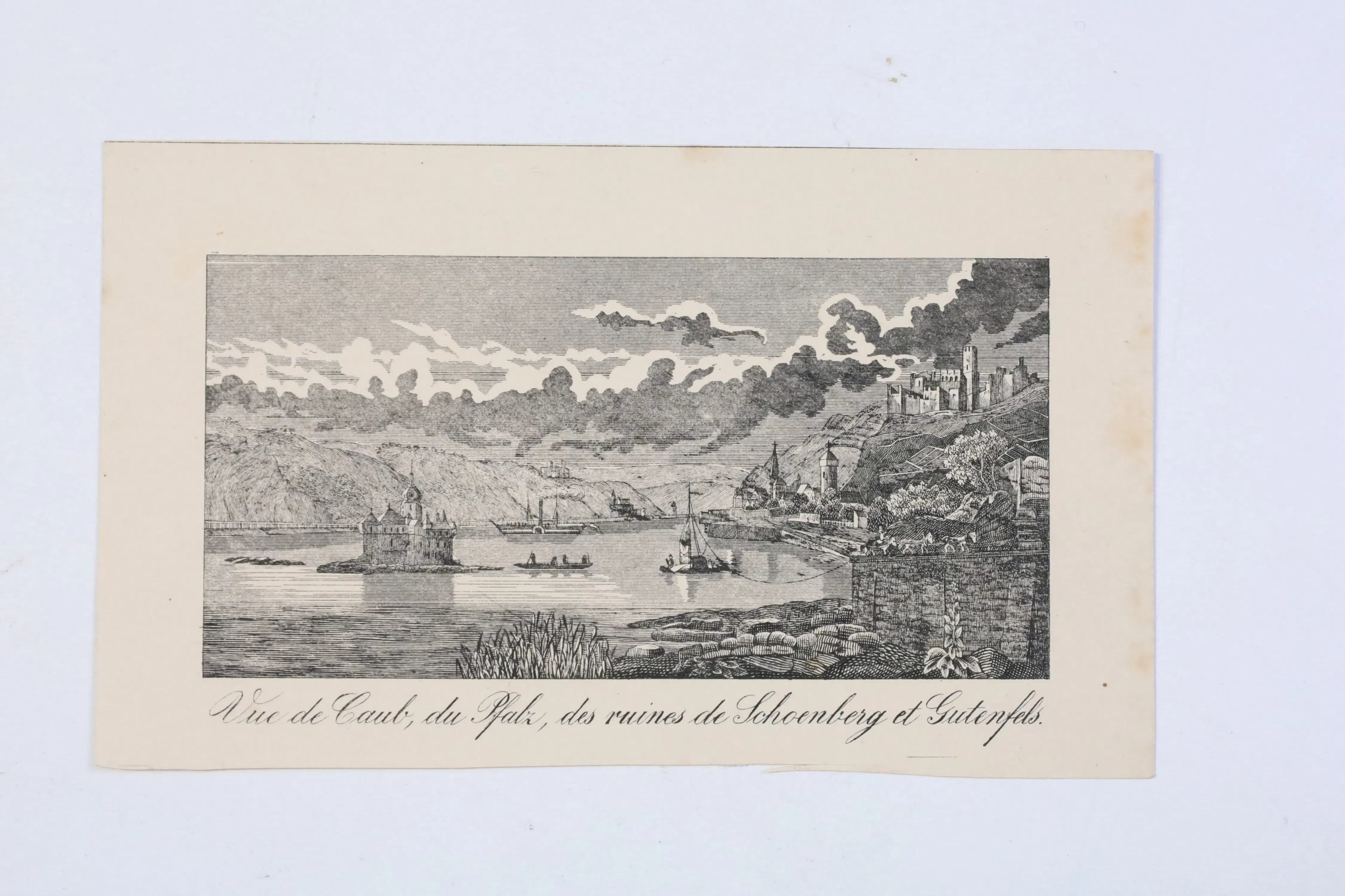 TYSKLAND, KAUB VID RHEN MED PFALZGRAFENSTEIN, GUTENFELS OCH SCHÖNBERG