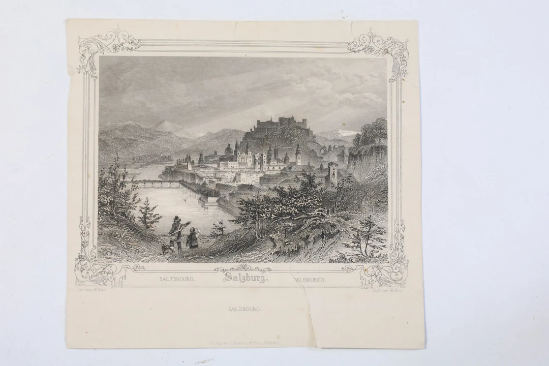 ÖSTERRIKE, SALZBURG MED FÄSTNINGEN HOHENSALZBURG, GEORG MICHAEL KURZ