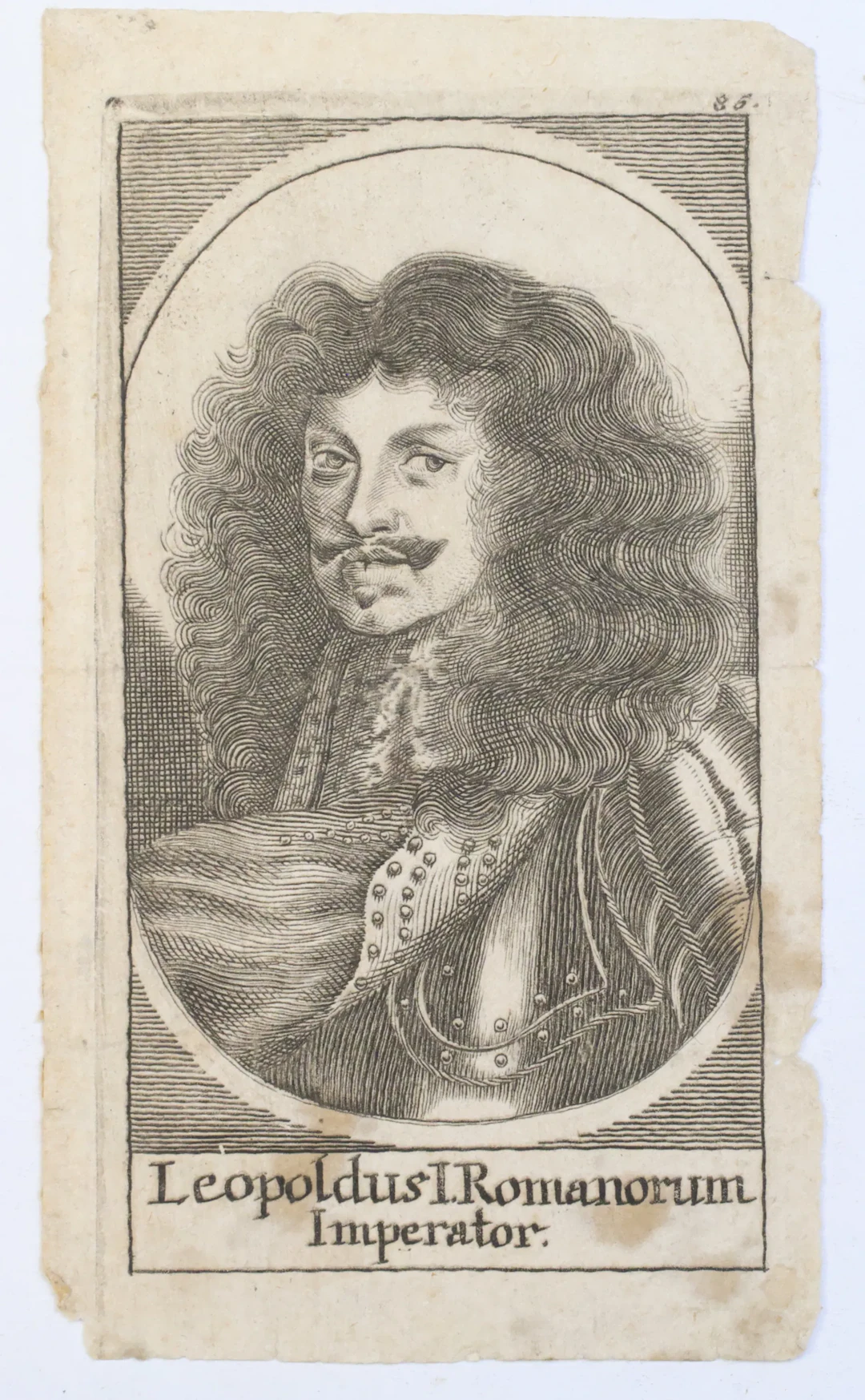 ÖSTERRIKE, KEJSAR LEOPOLD I, PORTRÄTTSTICK, SENT 1600-TAL ELLER TIDIGT 1700-TAL