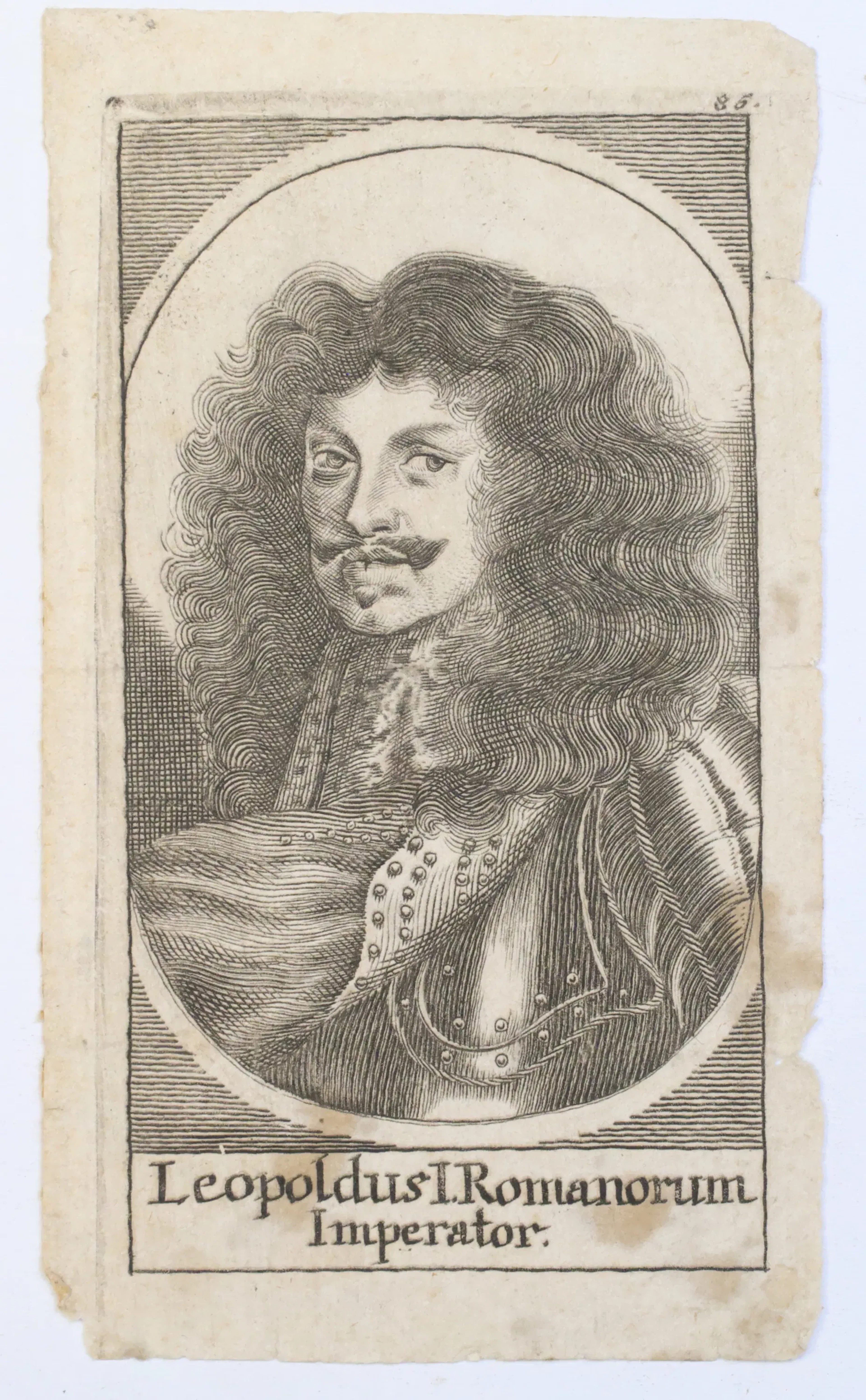 ÖSTERRIKE, KEJSAR LEOPOLD I, PORTRÄTTSTICK, SENT 1600-TAL ELLER TIDIGT 1700-TAL