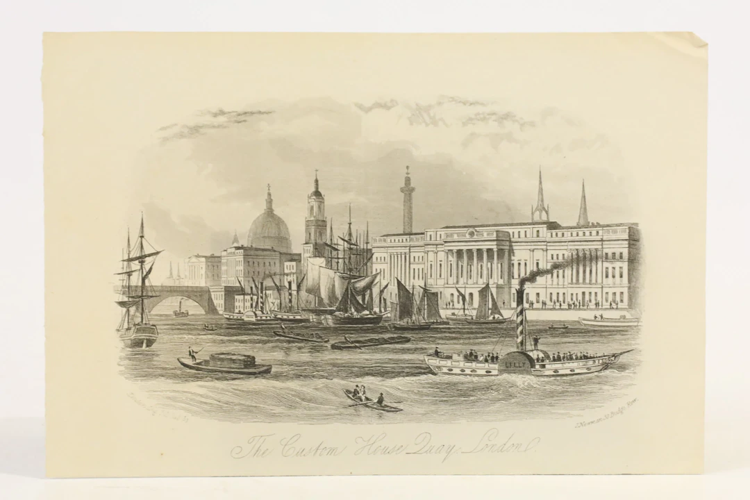 ENGLAND, LONDON. J. NEWMAN, UTGIVARE. ”THE CUSTOM HOUSE QUAY, LONDON”