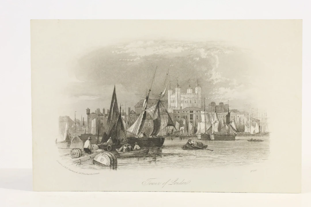 ENGLAND, LONDON. J. & F. HARWOOD, UTGIVARE. ”TOWER OF LONDON”, PL.