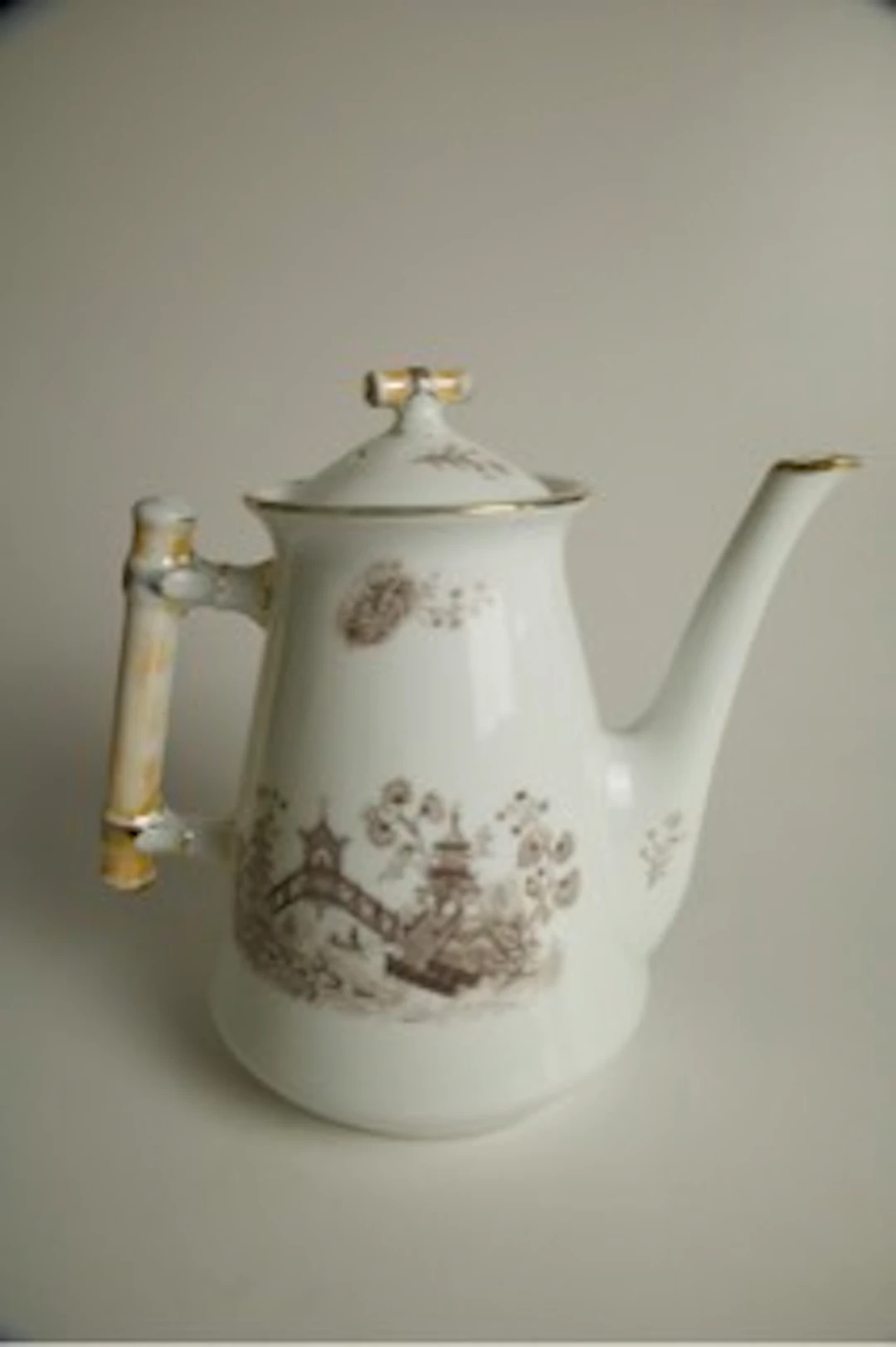 KAFFEKANNA, flintgods, såkallad "Stolpkanna", Rörstrand, tidigt 1900-tal.