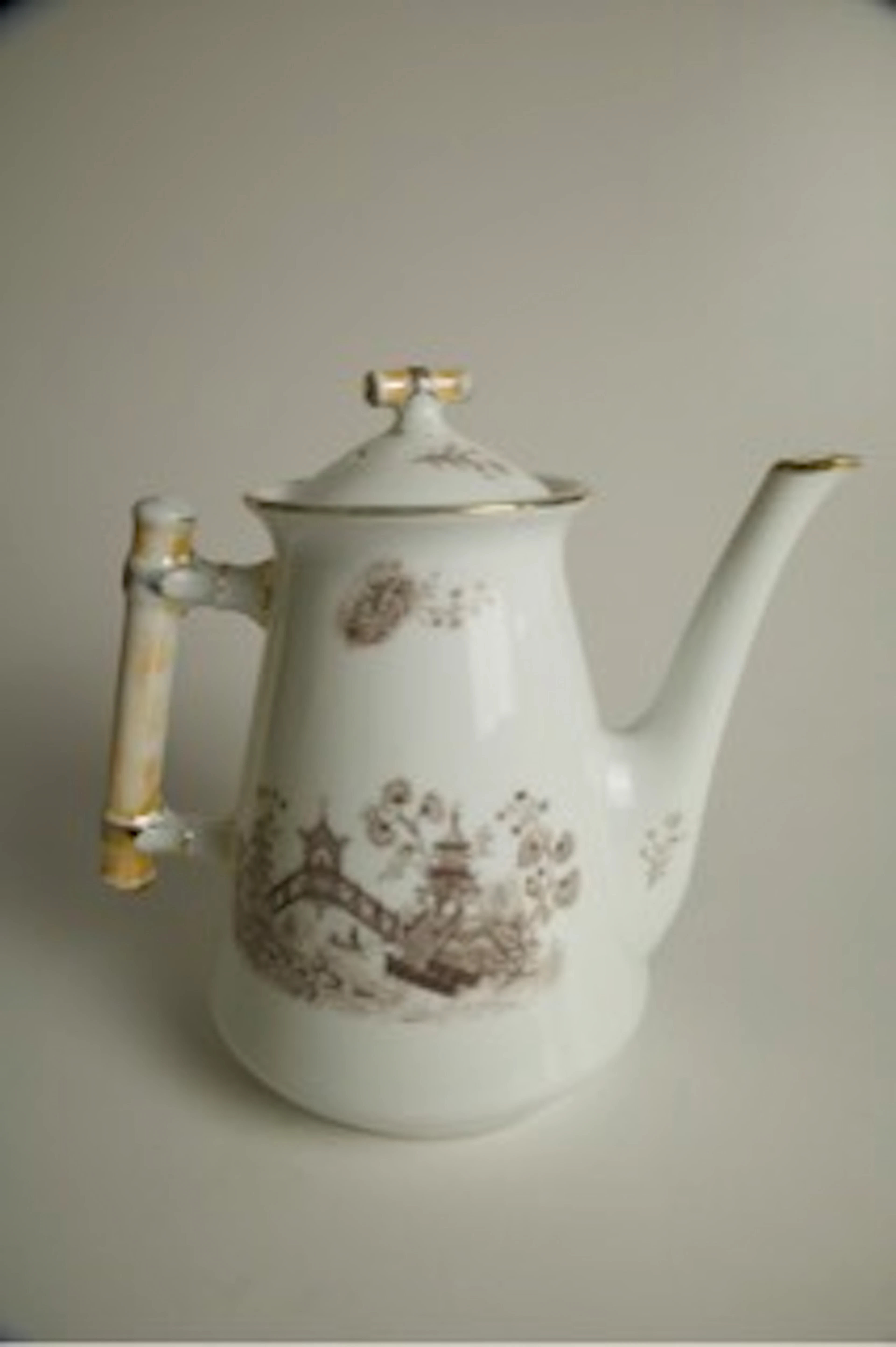 KAFFEKANNA, flintgods, såkallad "Stolpkanna", Rörstrand, tidigt 1900-tal.