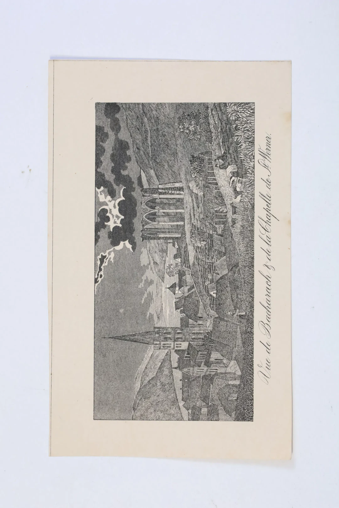 TYSKLAND, BACHARACH VID RHEN OCH WERNERKAPELLET, TOPOGRAFISKT STICK