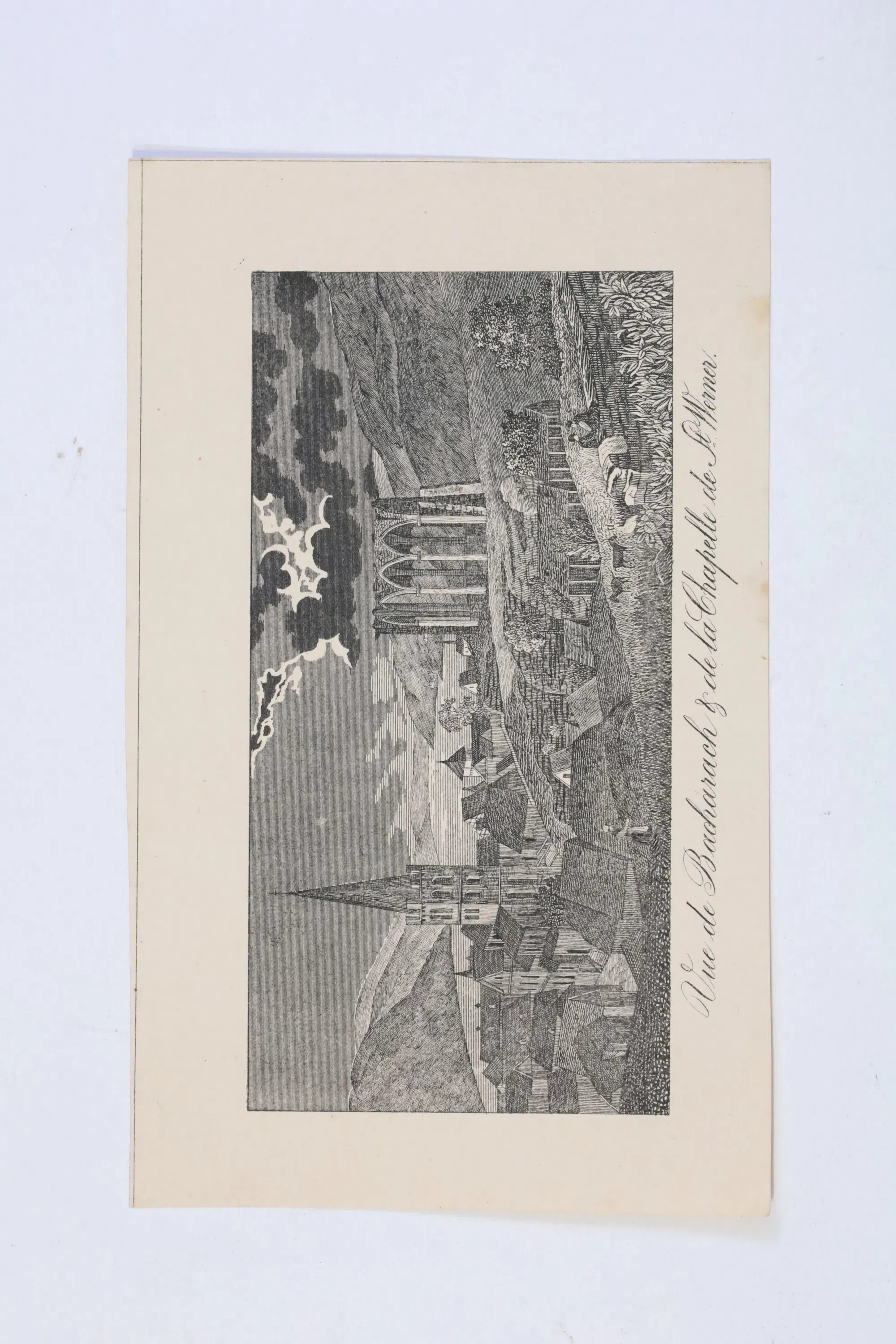 TYSKLAND, BACHARACH VID RHEN OCH WERNERKAPELLET, TOPOGRAFISKT STICK