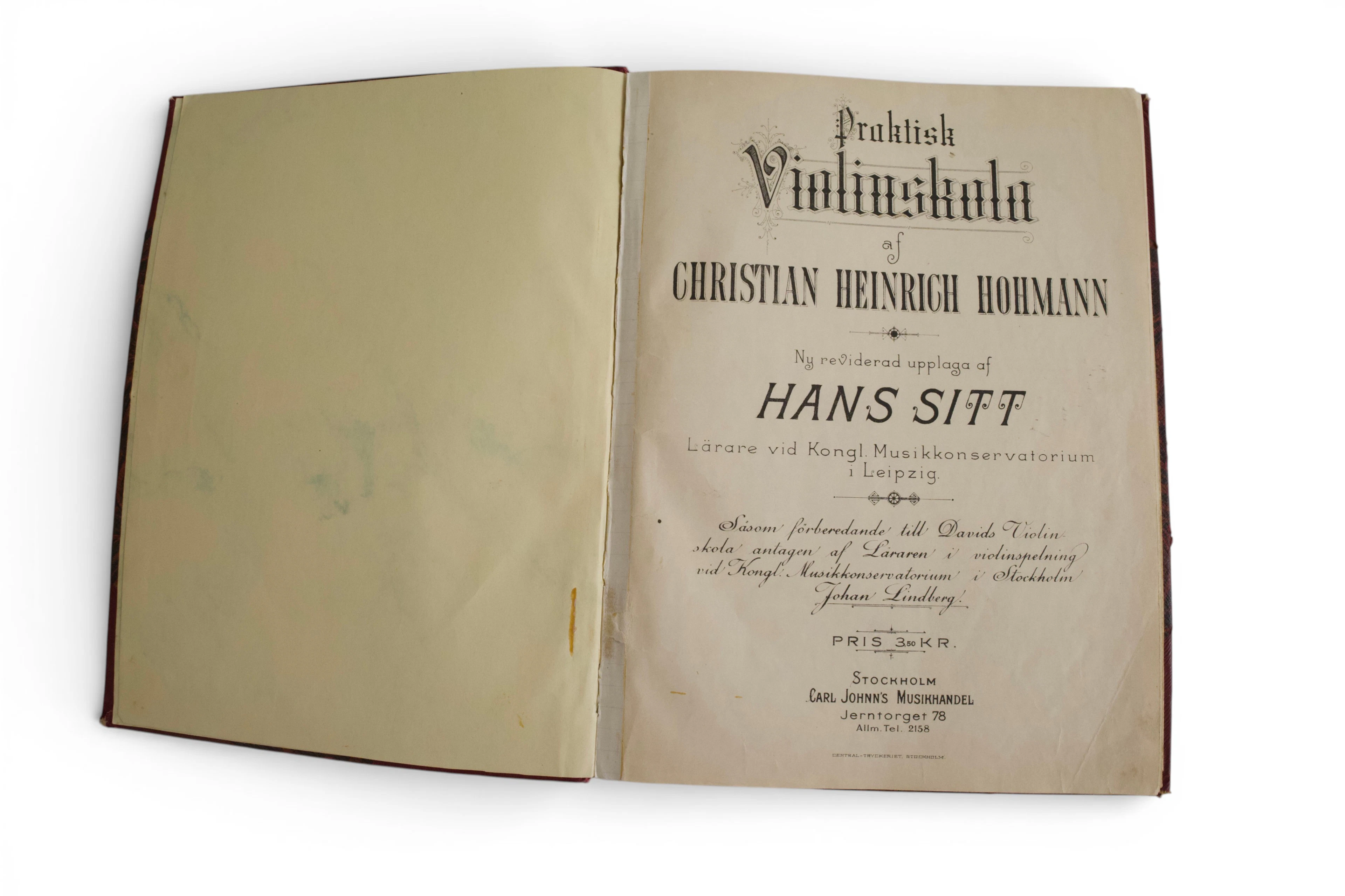 CHRISTIAN HEINRICH HOHMANN – PRAKTISK VIOLINSKOLA