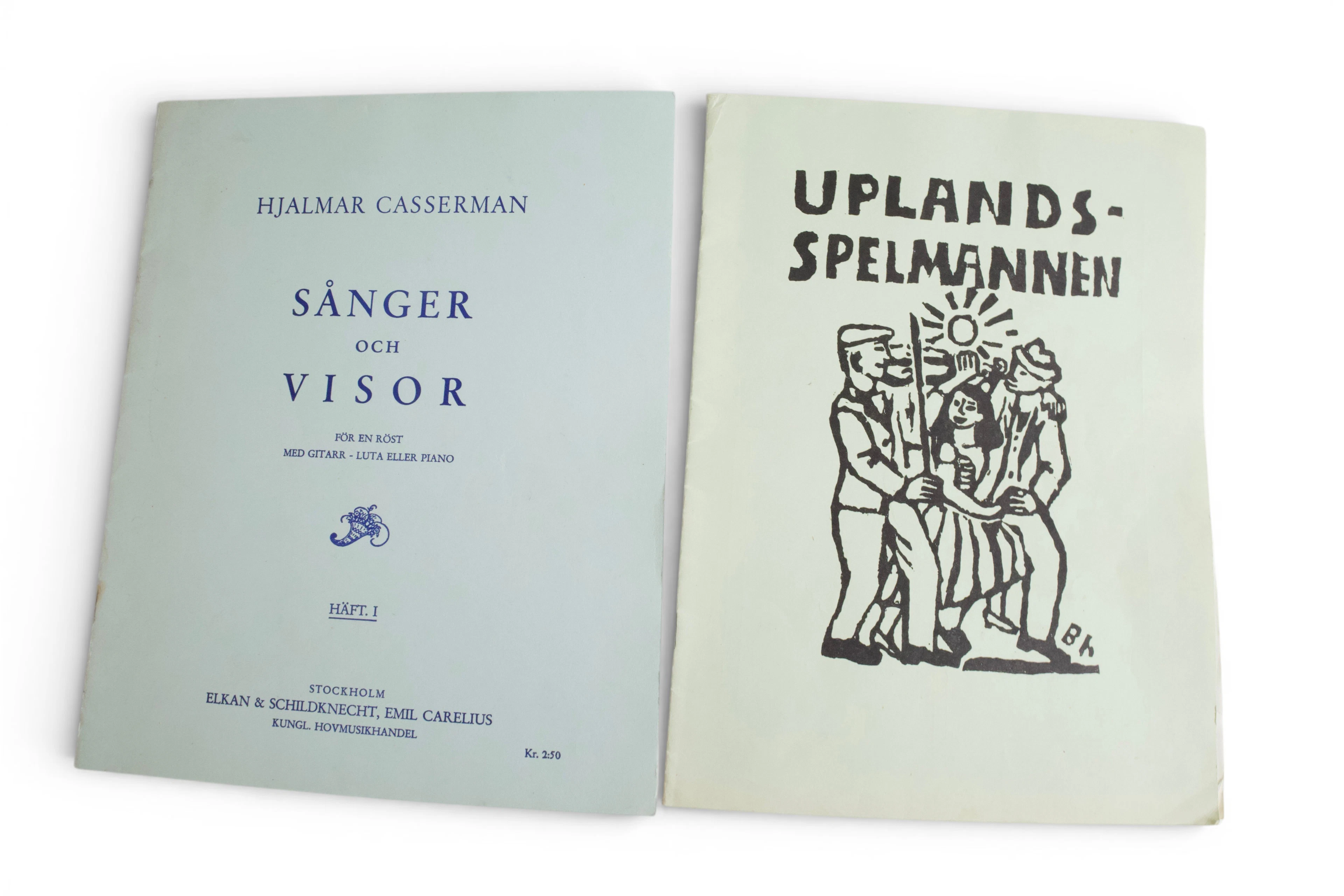 SVENSK FOLKMUSIK. Hjalmar Casserman “Sånger och visor” samt “Upla