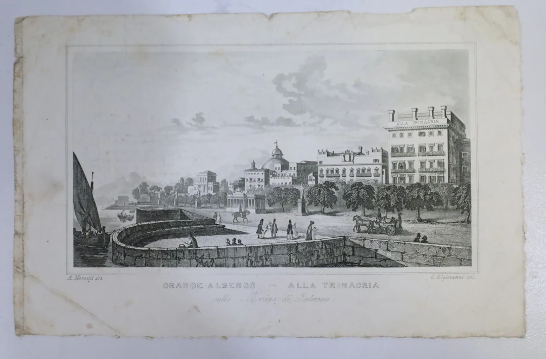 ITALIEN. "Grande Albergo – Alla Trinacria sulla Marina di Palermo".