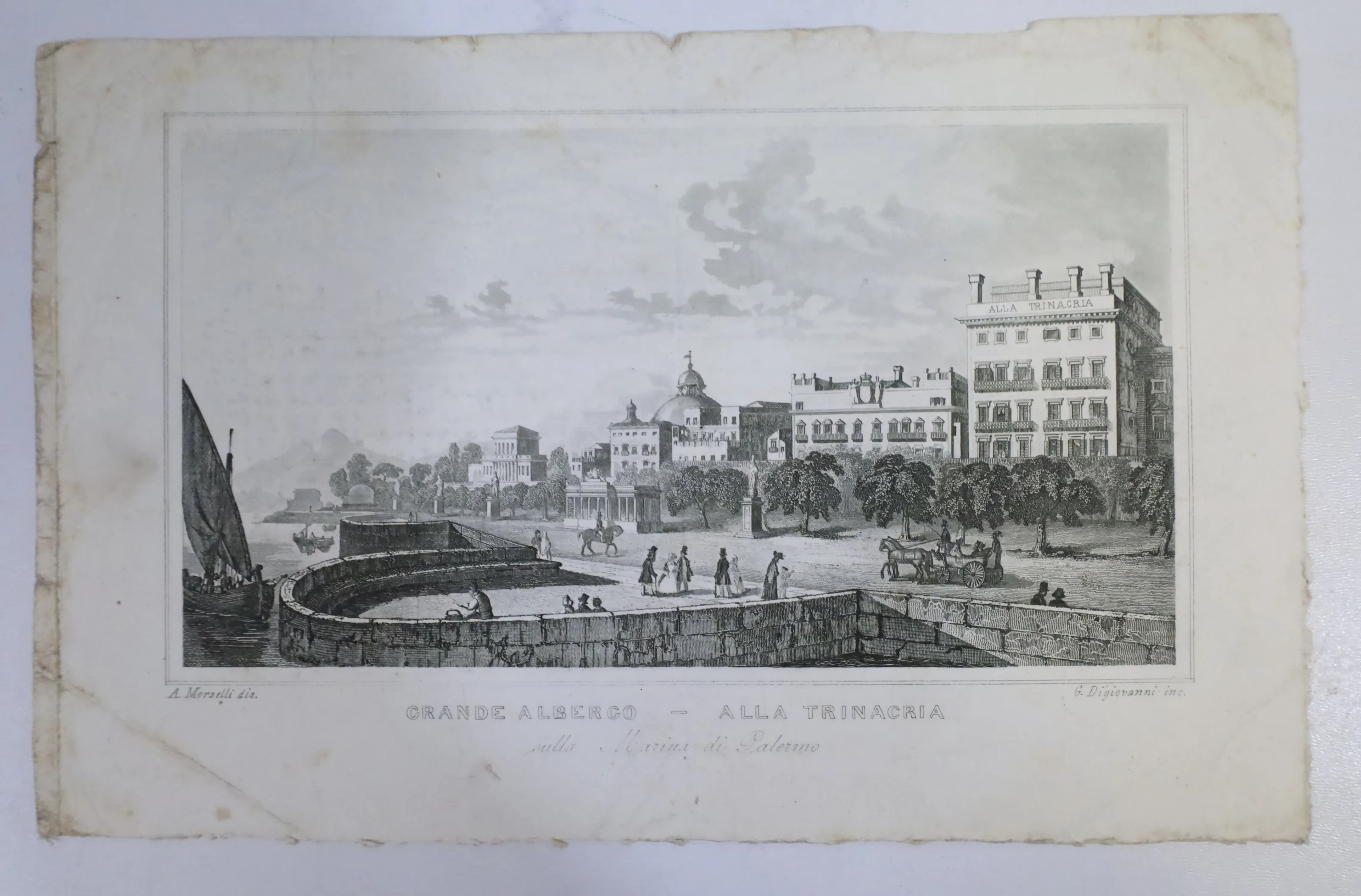 ITALIEN. "Grande Albergo – Alla Trinacria sulla Marina di Palermo".