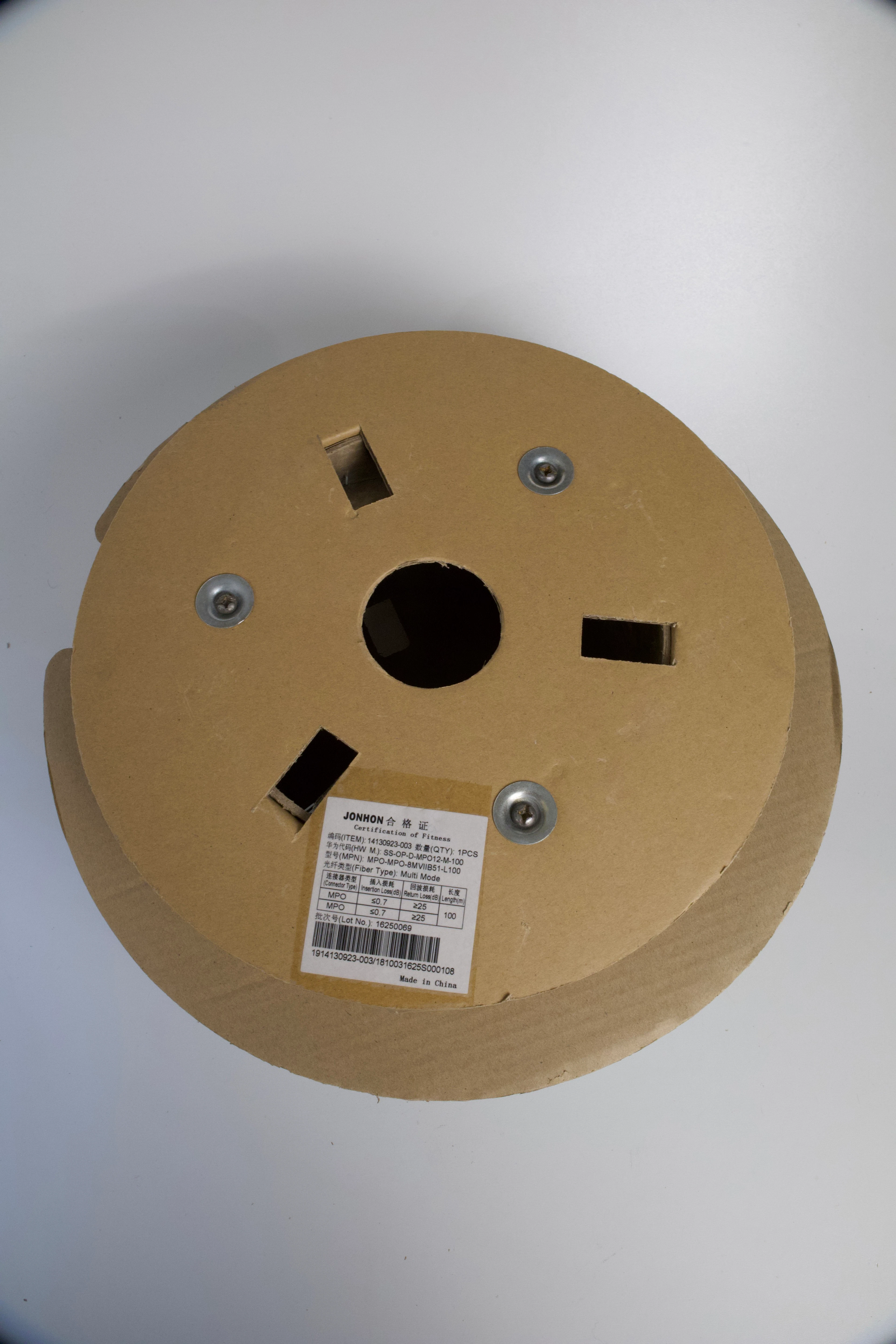 7 st MPO–MPO fiberkabelrullar – Multimode – 100 m – Datacenterkabel