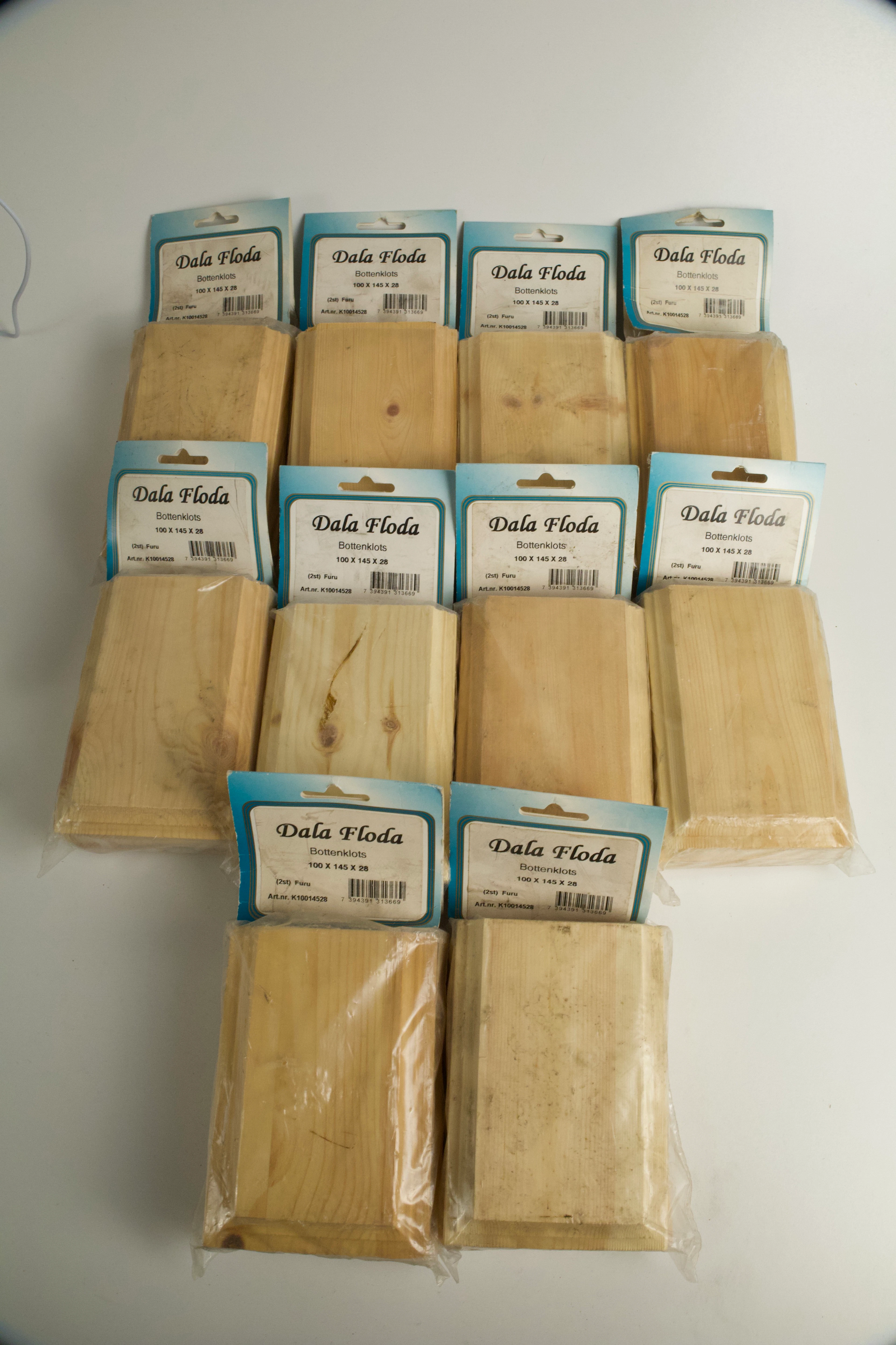 Bottenklotsar, Dala Floda, furu, 100 × 145 × 28 mm – 10 förpackningar (20 st).