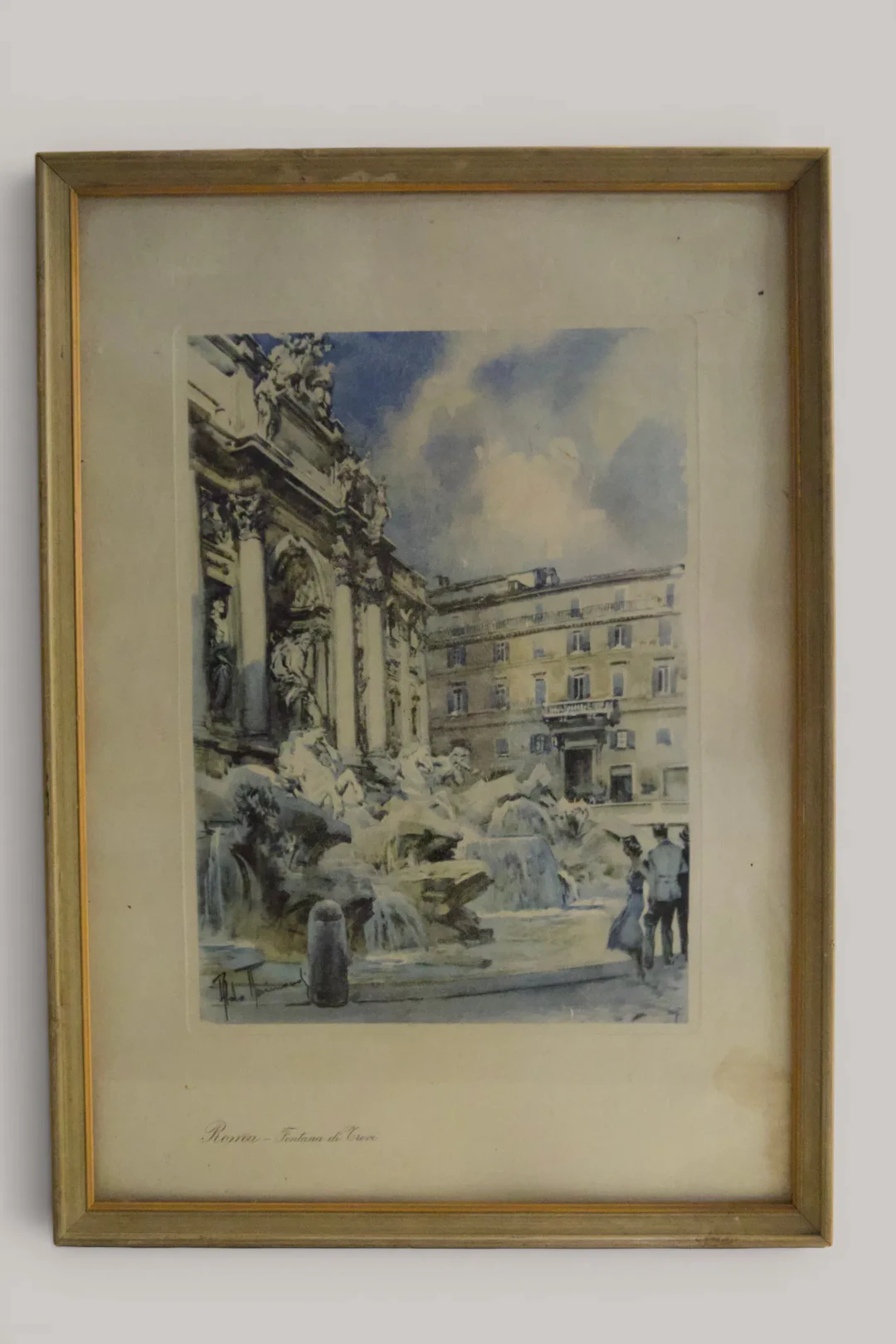Roma, Fontana di Trevi, inramat tryck