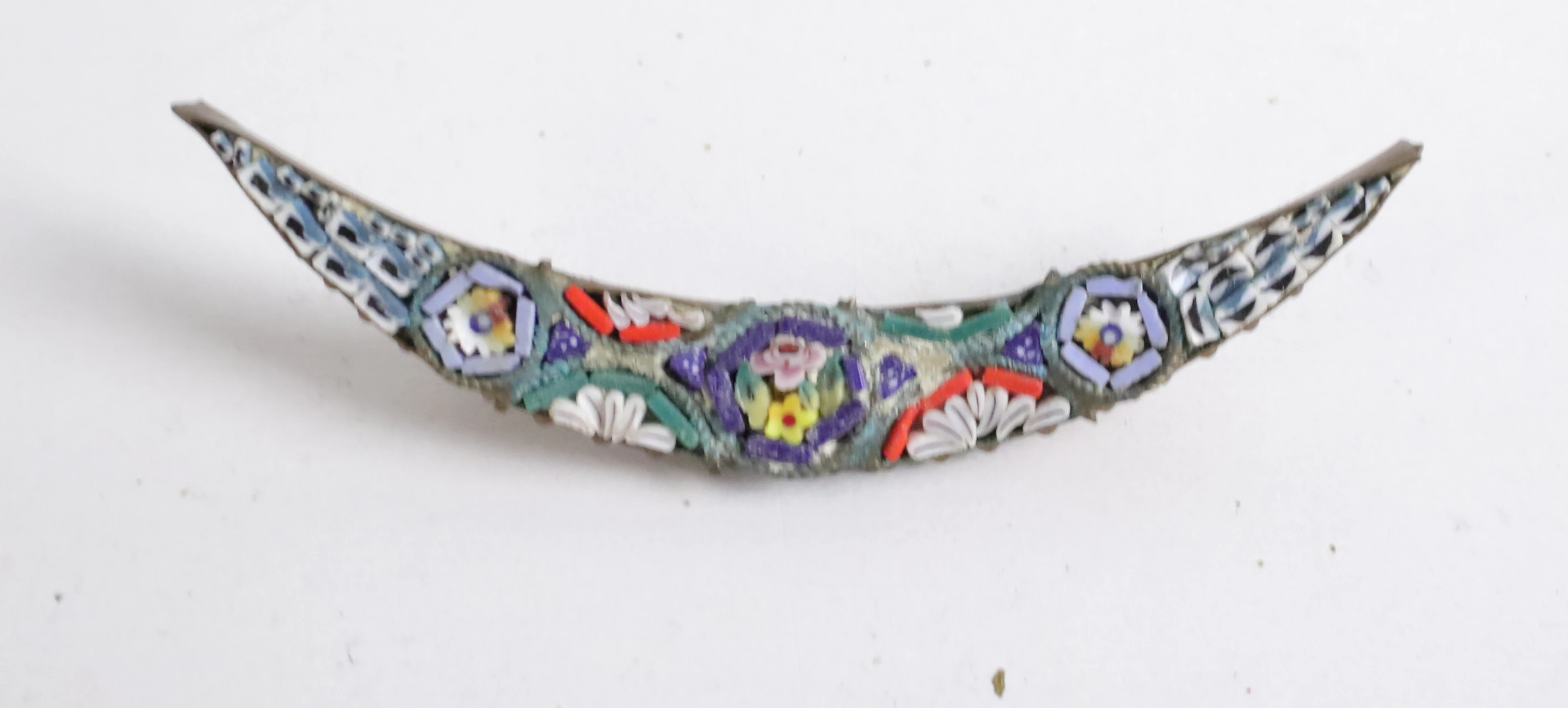 Antik mikromosaikbrosch, Italien, ca 1800-talets slut.
