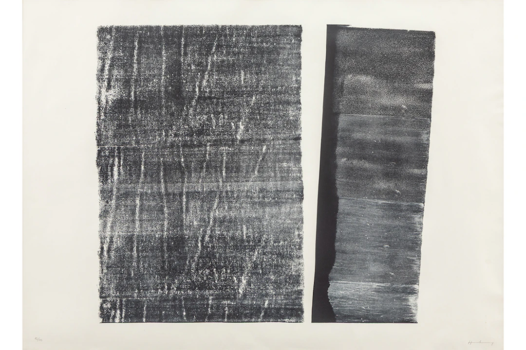HARTUNG HANS (1904 - 1989) grote litho n° 12/75 met de abstracte compositie