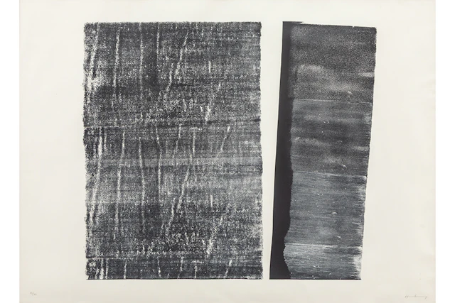 HARTUNG HANS (1904 - 1989) grote litho n° 12/75 met de abstracte compositie