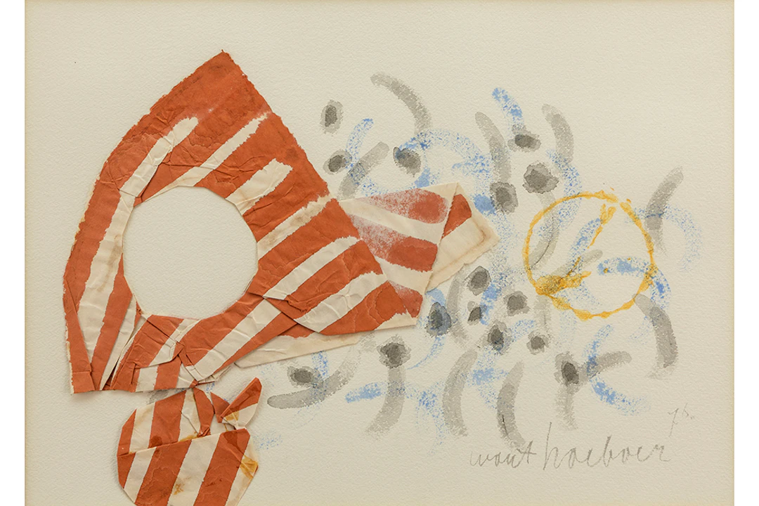 HOEBOER WOUT (1901 - 1983) werk in gemengde techniek met collage :