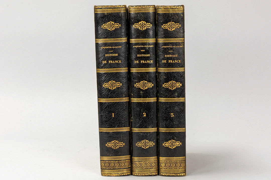 Driedelige antieke boekenserie "Histoire de France" / antique 3pc