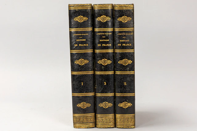Driedelige antieke boekenserie "Histoire de France" / antique 3pc
