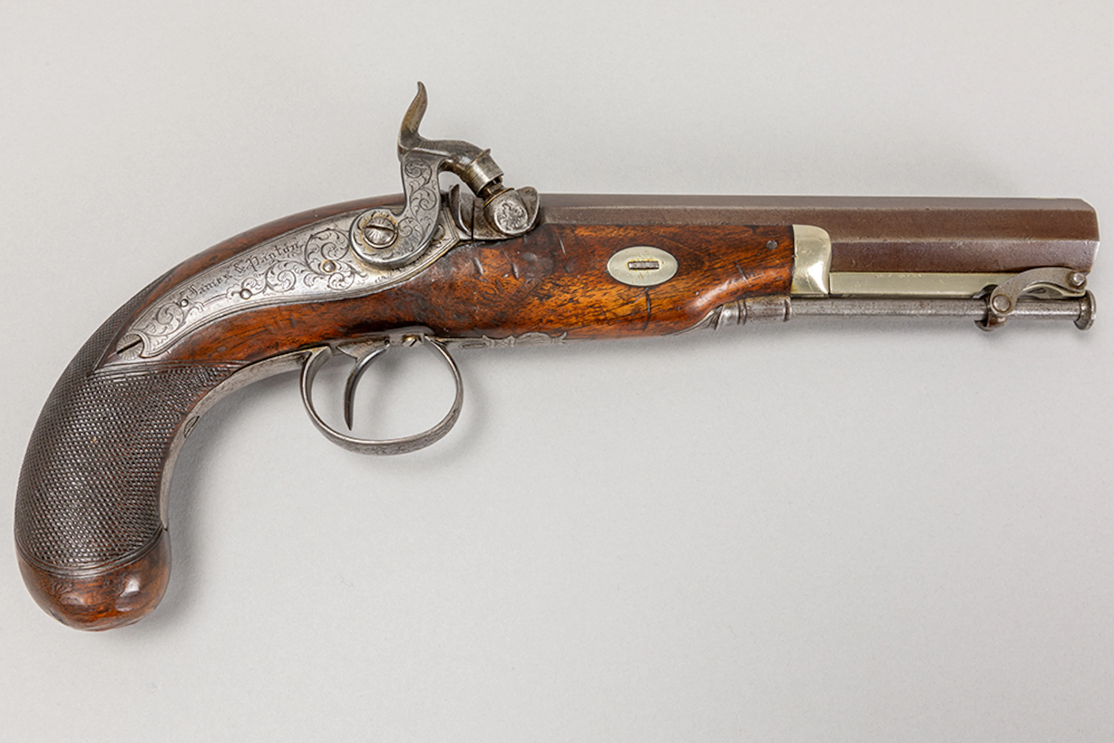 JAMES PAGTON antiek civiel pistool - lengte : 26,5 cm gemerkt / antique