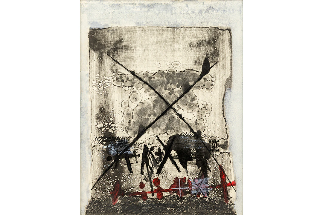 HOENRAADT LUC (1941 - 2023) werk in gemengde techniek : "Compositie"