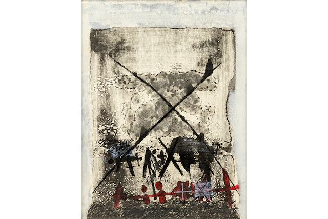 HOENRAADT LUC (1941 - 2023) werk in gemengde techniek : "Compositie"