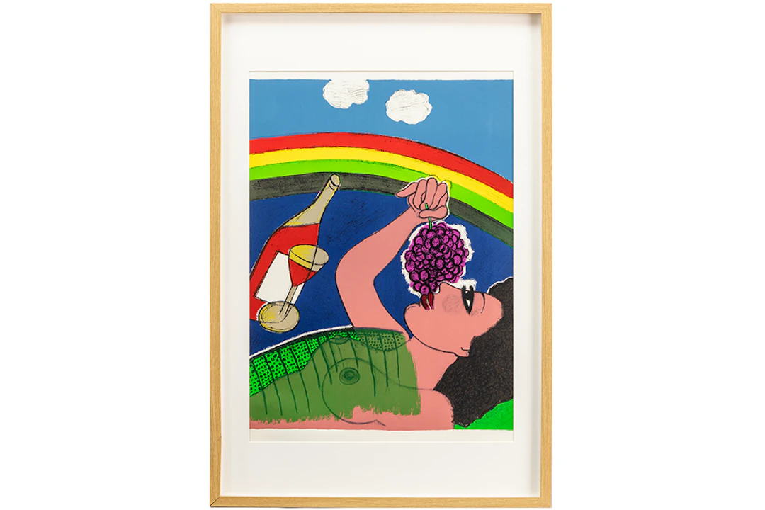 CORNEILLE (1922 - 2010) kleurlitho n° 28/29 : "Femme avec raisins"
