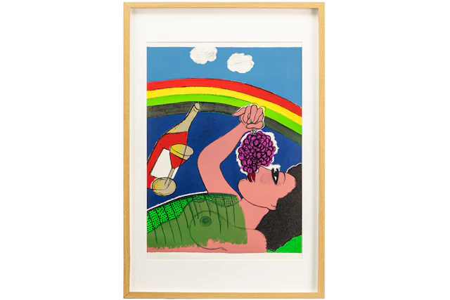 CORNEILLE (1922 - 2010) kleurlitho n° 28/29 : "Femme avec raisins"