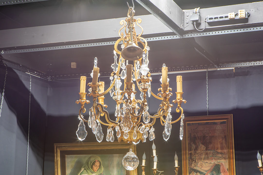 Luster met 8 armen in de stijl van Maison Bagues - Paris met een montuur