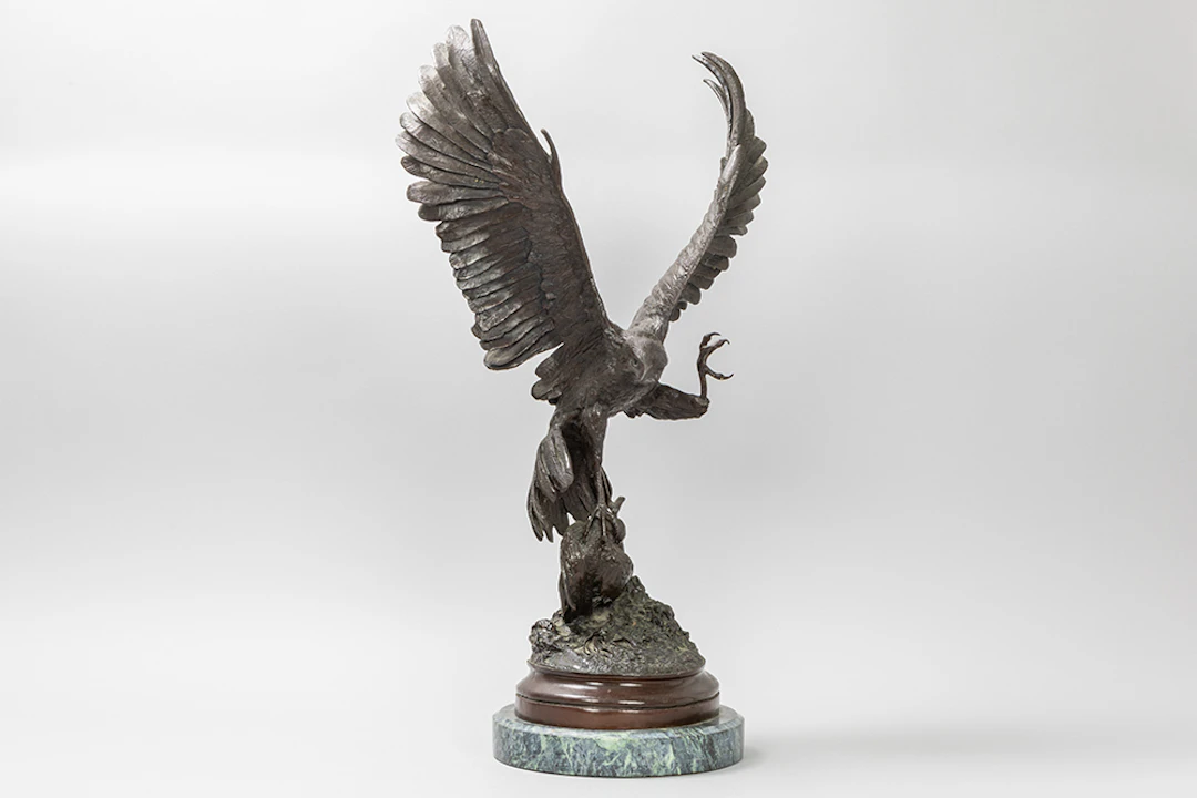 MOIGNIEZ JULES (1835 - 1894) sculptuur in brons : "Adelaar" - hoogte