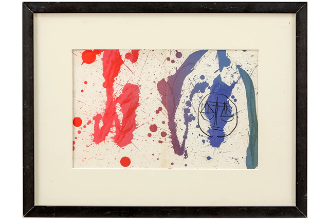 ALECHINSKY PIERRE (° 1927) kleurlitho met een abstracte compositie