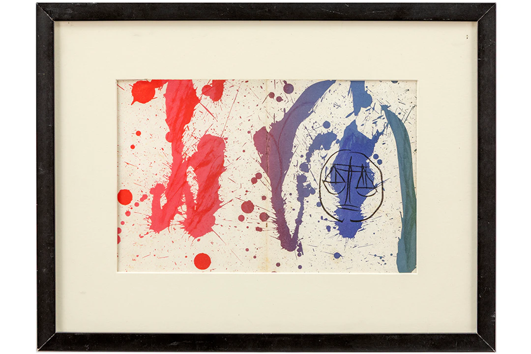 ALECHINSKY PIERRE (° 1927) kleurlitho met een abstracte compositie
