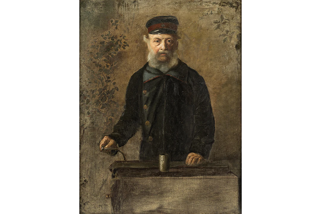 MANCINI ANTONIO (1852 - 1930) (IT) olieverfschilderij op doek : "Man