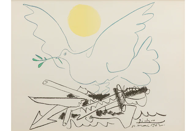 PICASSO PABLO (1881 - 1973) print : "Vredesduif" - 55 x 73 getekend